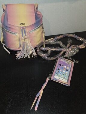 Aimee Multi-Color Pastel Ombre Phone Crossbody & Backpack Case Set